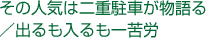 その人気は二重駐車が物語る/出るも入るも一苦労